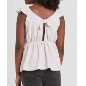 art class Girls Tie Back Peplum Tank Top Grey Size M (7/8)